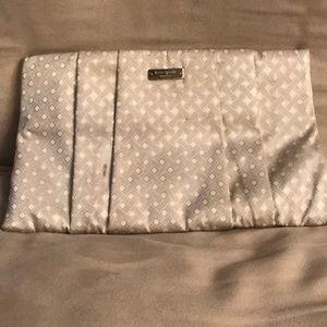 Kate Spade Large Clutch- silver and gold silk